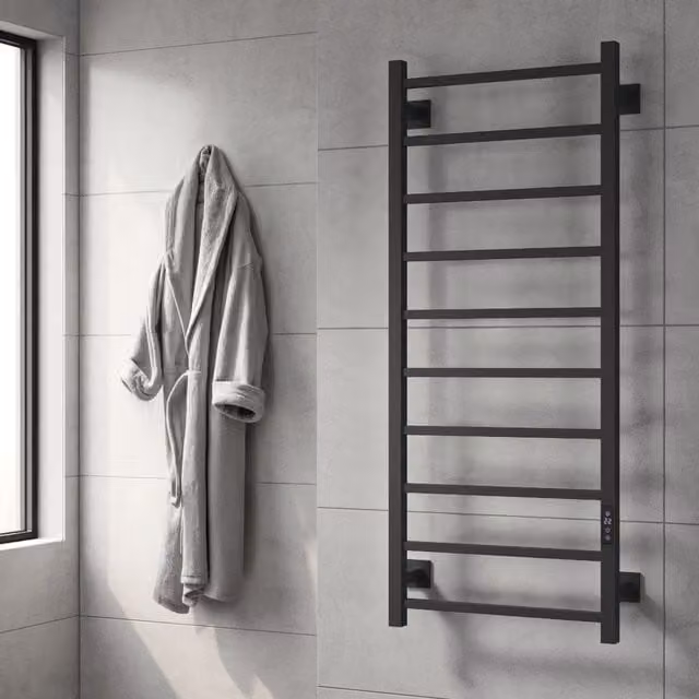 Aquarius DigiTherm Velino Dry Electric Radiator with LCD Display, Black, W: 500 mm, H: 1200 mm