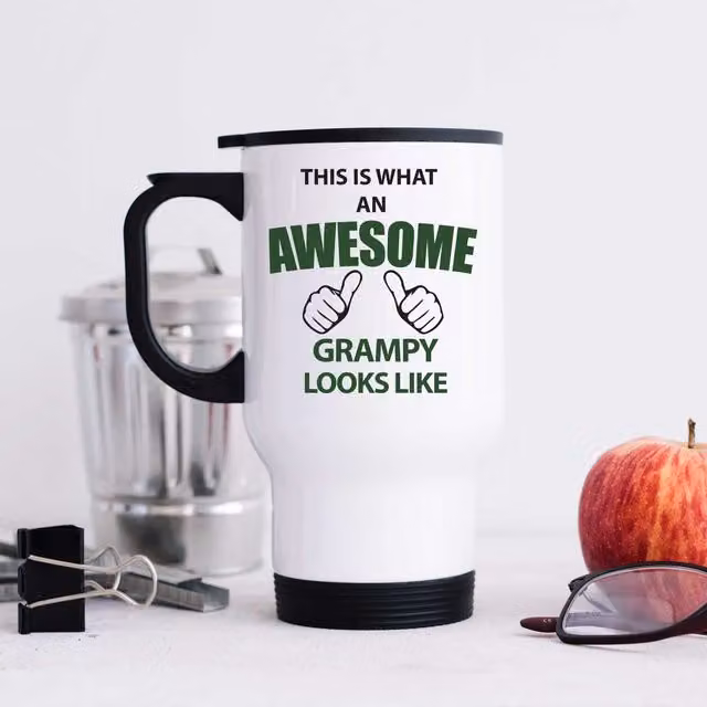 60 Second Makeover Limited This Is What An Awesome Grampy Looks Like Stainless Steel Travel Mug in White