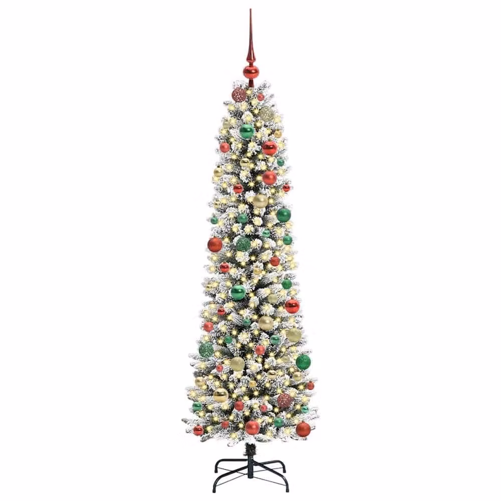 Berkfield Home Artificial Christmas Tree in Green, White and Black, Height: 180 cm – 3