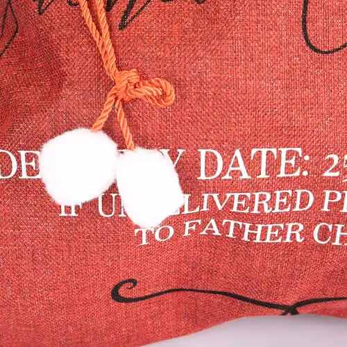 Shatchi Red Hessian Christmas Sack W/H: 60 x 80 cm – 4