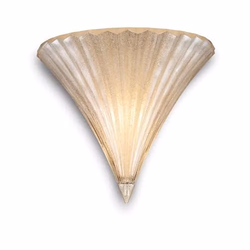 Ideal Lux Santa Gold Wall Uplighter with Glass Shade, E14, H 16 cm x W 24 cm x D 22 cm