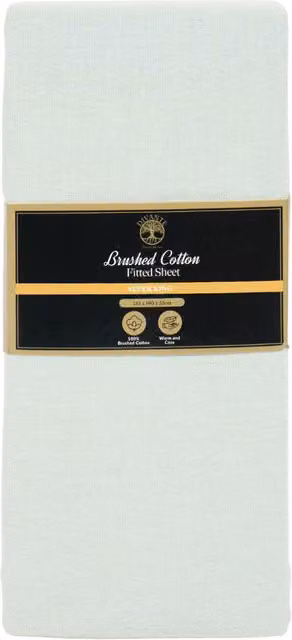 Divante Green Brushed Cotton Flannelette Fitted Sheet, 200 x 200 cm