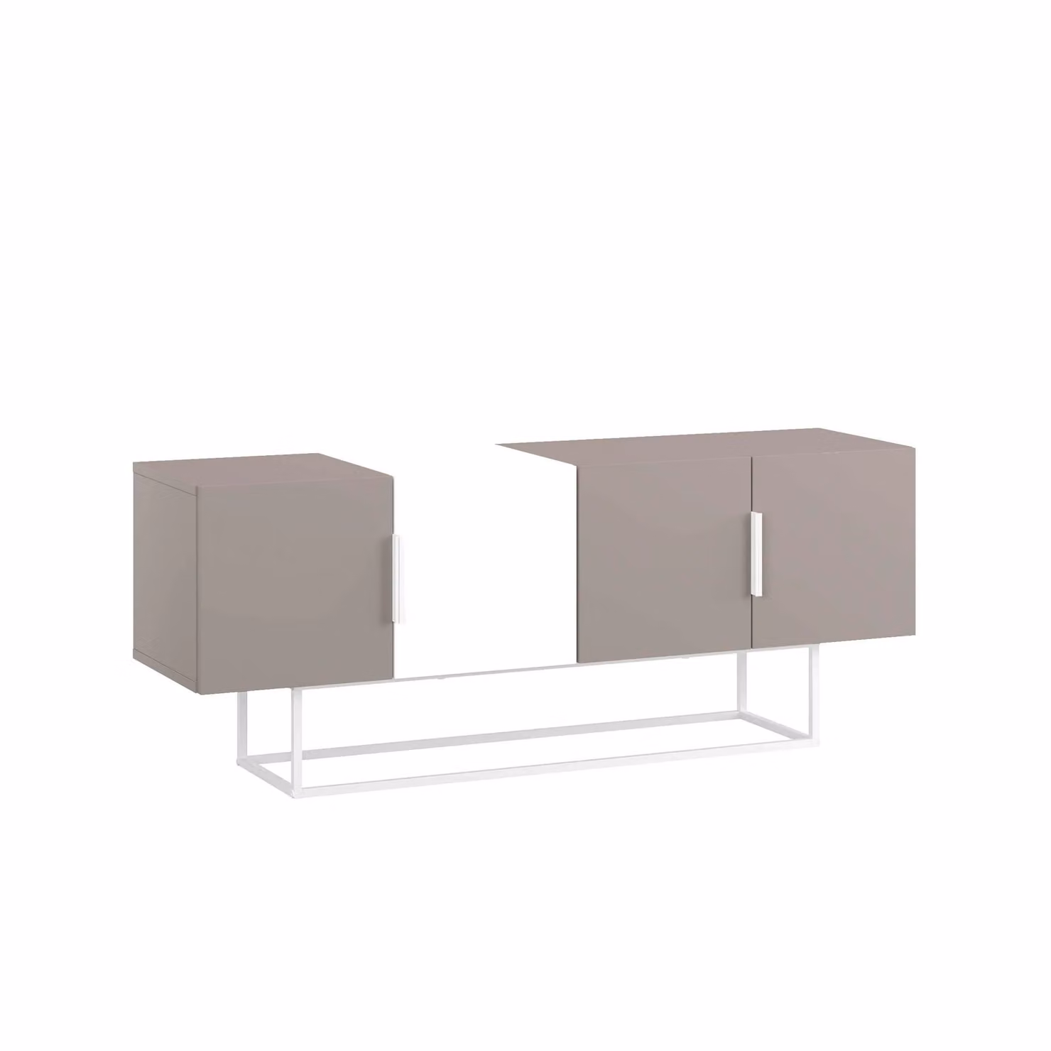 Decortie Tontini Modern TV Unit in White and Grey, W/D/H: 150 x 42 x 80 cm – 2