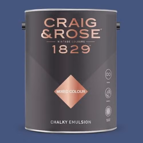 Craig & Rose 1829 Chalky Emulsion Paint in Smalt Blue, Matt Finish, 5 l