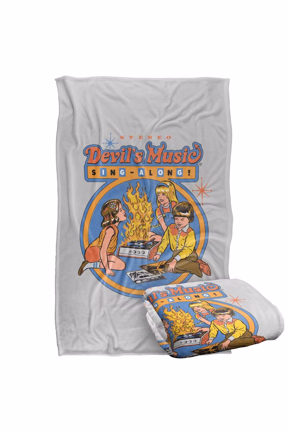 Steven Rhodes Devils Music Singalong Super Soft Fleece Throw Blanket, Multicolour, W/D/H: 91 x 147 cm – 2