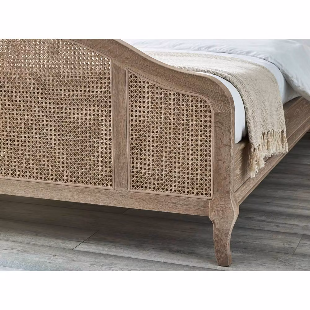 Cheshire Mulberry Rattan Bed in Light Brown Oak – 4