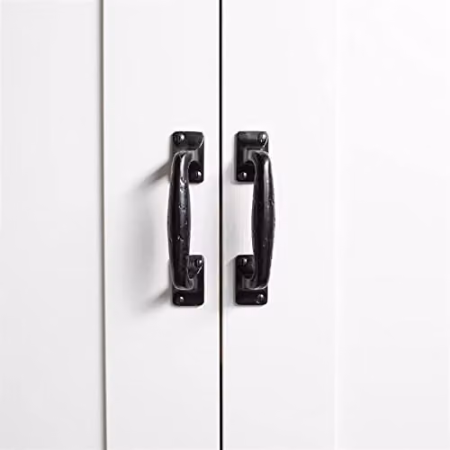 Hammer and Tongs Forged Iron Barn Door Handle, Matt Black, Pack of 2, Height: 150 mm – 4