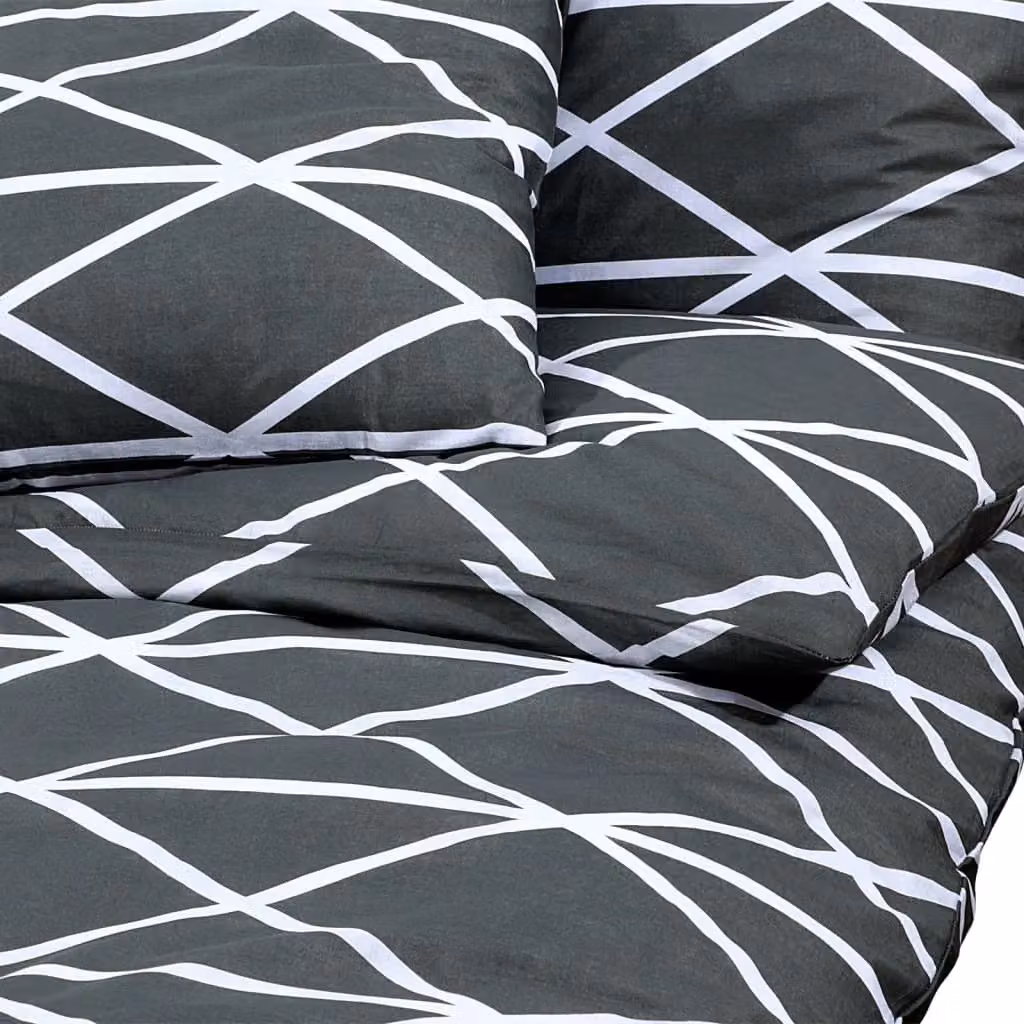 Berkfield Home Grey Cotton Duvet Cover and Pillowcase Set, W: 135 cm, L: 200 cm – 3