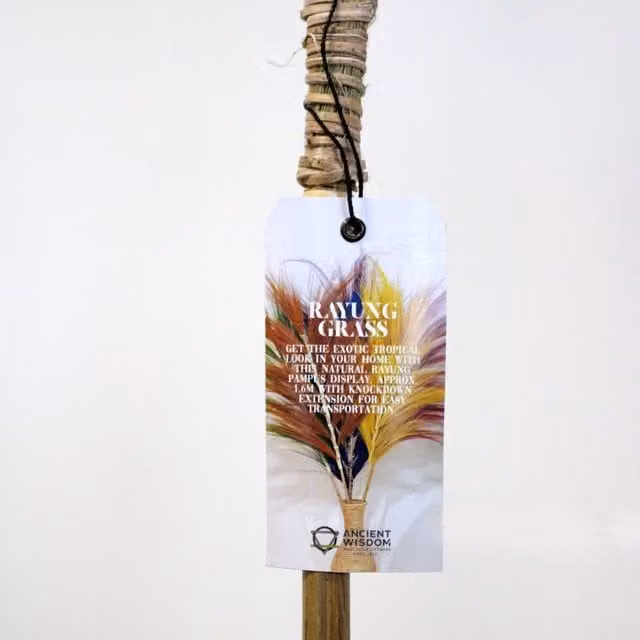 KDMK Handcrafted Dried Grass Stems in Coral, Yellow and Multicolour for Boho Bali Decor