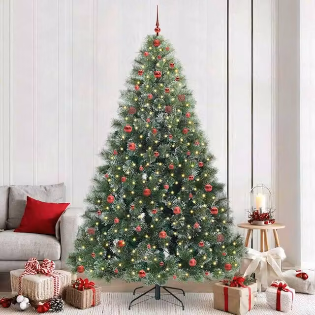 Berkfield Home Artificial Green Christmas Tree with 300 LEDs, Height: 240 cm