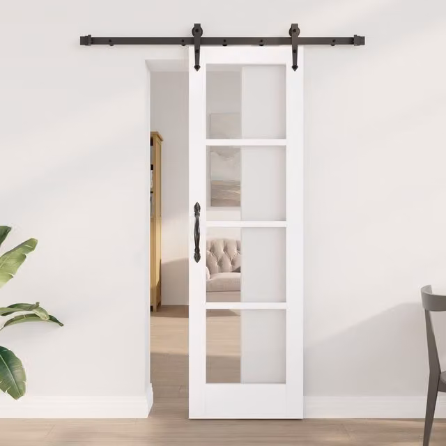 Berkfield Home Orkdal Modern Sliding Door with Hardware Set, White, W: 61 cm, H: 198.5 cm – 1