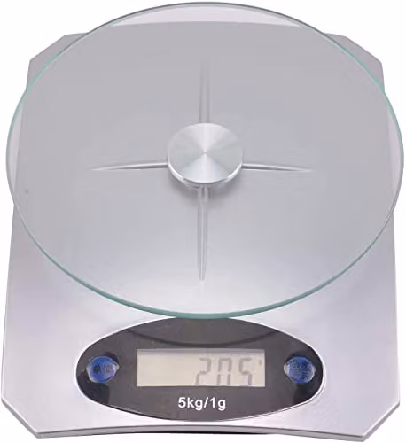 MantraRaj Digital Kitchen Scales with LCD Display, 5kg Capacity, Transparent Tempered Glass – 1