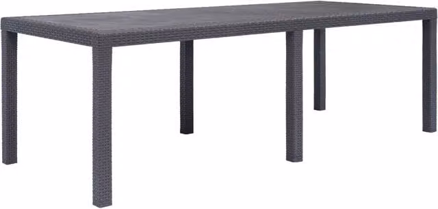 Berkfield Home Garden Table in Brown Plastic Rattan Look, W/D/H: 220 x 90 x 72 cm – 1