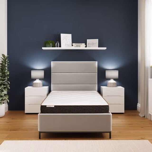 GFW SleepyCastle Rolled Pocket Sprung Mattress in White, W/D/H: 140 x 200 cm