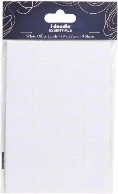 idoodle Essentials Multipurpose White Paper Labels for Home, Office and School
