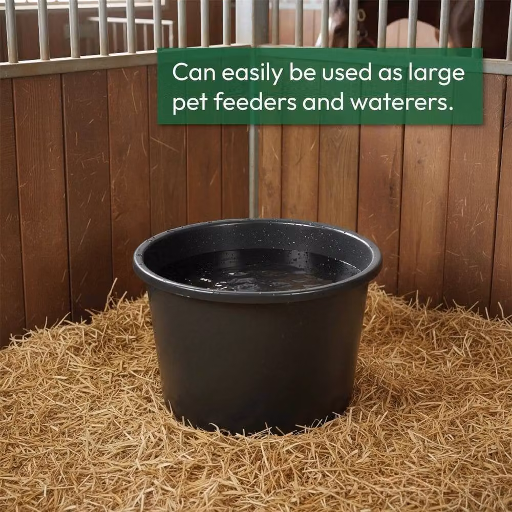 FLAVORA 150L Round Plastic Container Pond Water Feature Reservoir in Black – 3