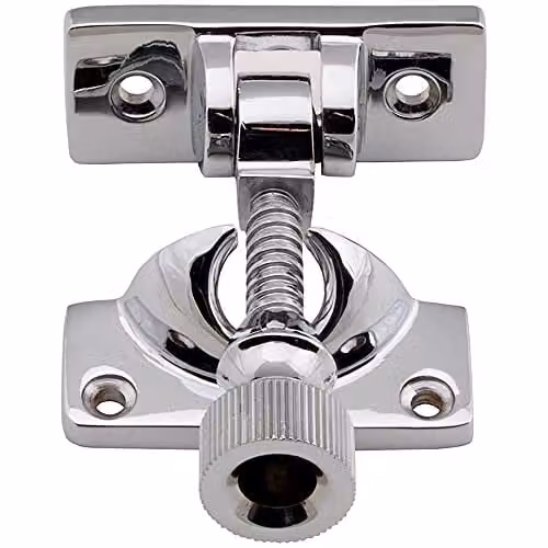 Loops Brighton Pattern Sprung Sash Fastener with 60 x 25mm Fixing Plate in Polished Chrome