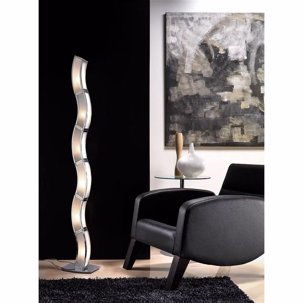 Netlighting Duna GU10 6-Light Floor Lamp in Polished Chrome and Grey – 2