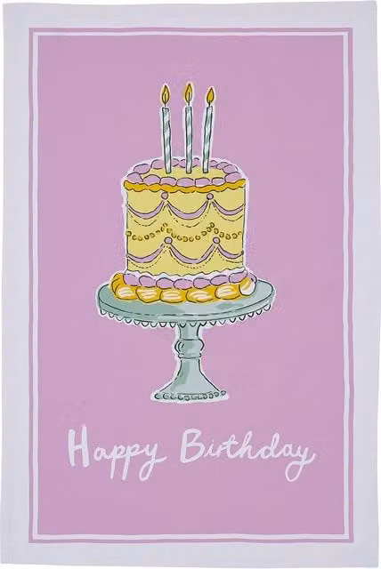 Ulster Weavers Happy Birthday Graphic Food Print Cotton Tea Towel in Multicolour