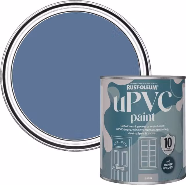 Rust-Oleum UPVC Paint in Satin Finish, Blue River, 0.75 l
