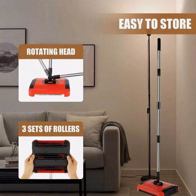 EONLION Red Walk-behind Carpet Washer Sweeper, Width: 100 cm