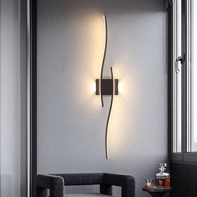 Pheashine Black Modern Aluminium LED Wall Light, 27W, 3000K Warm White, Up and Down Lighting
