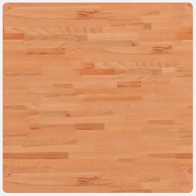 Berkfield Home Square Solid Beech Wood Table Top in Brown, W/D/H: 80 x 80 x 2.5 cm