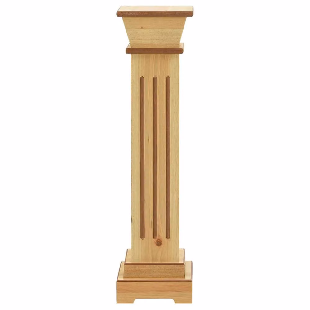 Berkfield Home Classic Square Pillar Plant Stand, Brown MDF Wood, W/D/H: 17 x 17 x 66 cm – 3