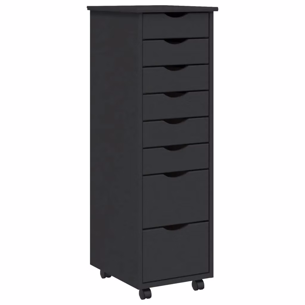 Berkfield Home Rolling Cabinet with Drawers in Moss Grey Solid Pine Wood – 2