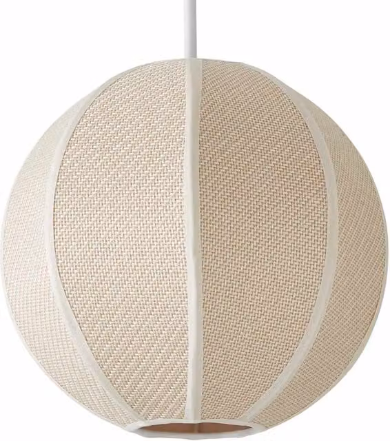 ValueLights Belle Woven Fabric Sphere Easy Fit Pendant Ceiling Light Shade in Beige and Yellow