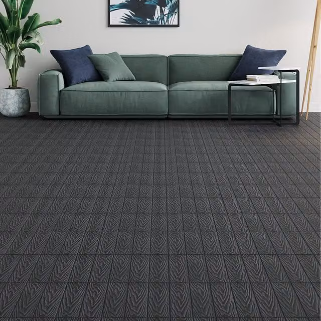 Komore Grey Wood Grain Effect WPC Interlocking Deck Tiles