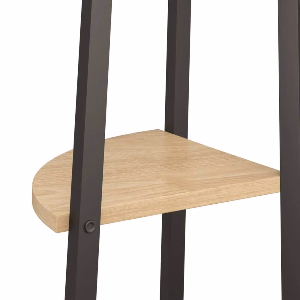 Berkfield Home 4-Tier Industrial Corner Shelf in Brown and Black, H 150 x W 45.5 x D 31.5 cm – 4