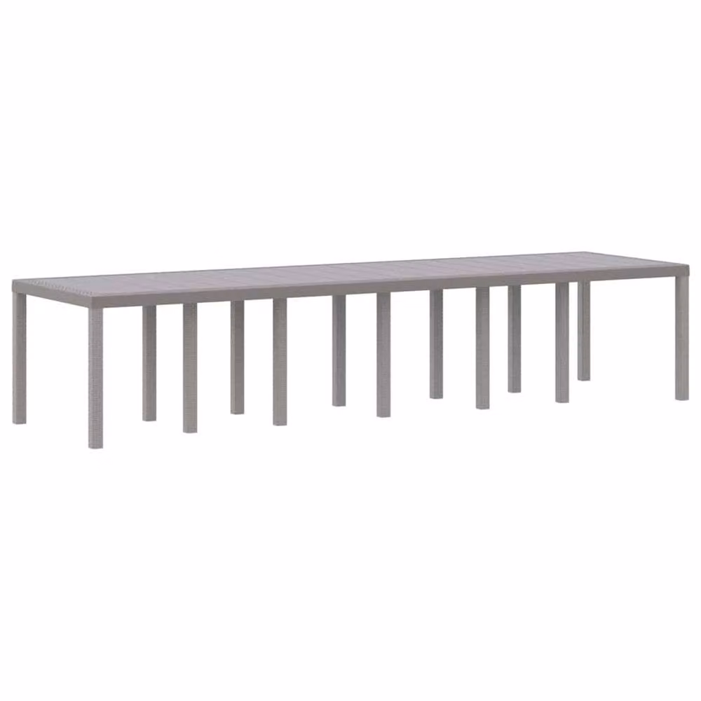 Berkfield Home Extendable Rectangular Garden Table in Light Grey Poly Rattan, W/D/H: 350 x 100 x 73 cm – 2