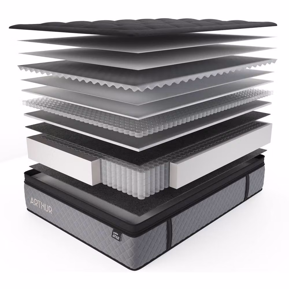 Arthur Sleep Arthur 3000 Pocket Hybrid Mattress in Charcoal, W/D/H: 90 x 200 cm – 5