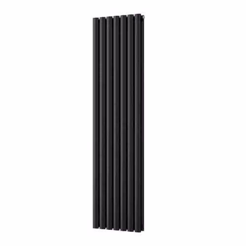 UK Radiators Omeara Black Elliptical Tube Vertical Designer Radiator, H: 160 cm, W: 40.6 cm – 2