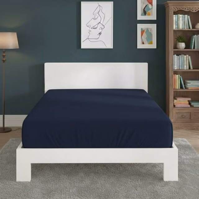 Snug City Navy Blue Polycotton Extra Deep Fitted Sheet, Size: Super King, Depth: 40 cm – 1
