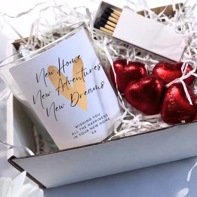 KDMD New Home Scented Candle Gift Set in Gold, Black, White and Transparent