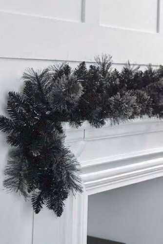 Premier 1.8m Plain Black Tipped Artificial Christmas and Halloween Garland – 2