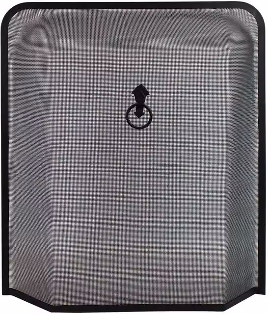 VOGREX Heavy Duty Black Fireplace Spark Guard Screen W/D/H: 53.0 x 61.5 x 9.5 cm