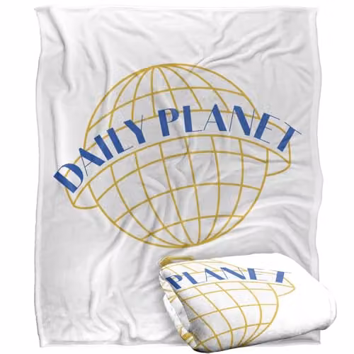 Warner Bros. Superman 2025 Daily Planet Icon Super Soft Fleece Throw Blanket, Multicolour, W: 152 cm, D: 127 cm