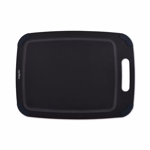 Zyliss Small Rectangular Wooden Fibre Chopping Board in Black with Non-Slip Feet and Juice Groove – 1