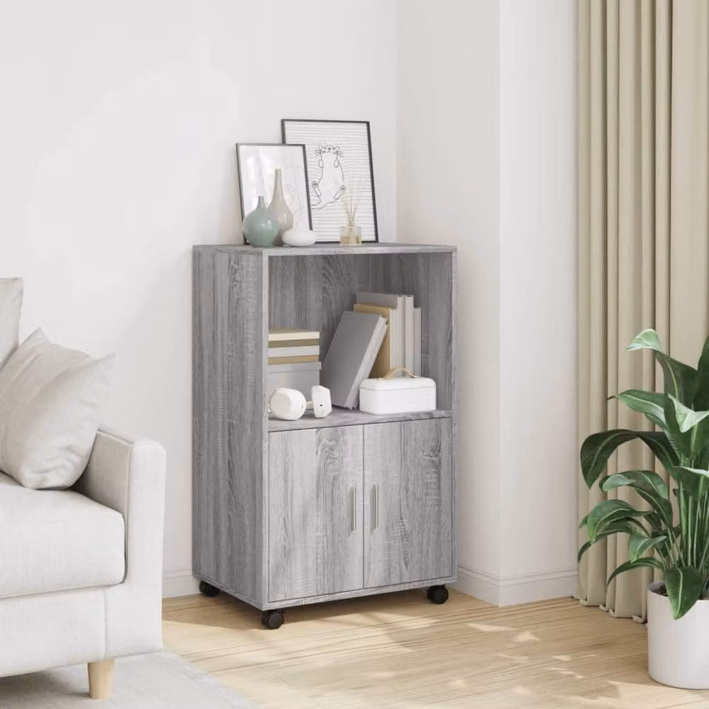 Berkfield Home Rolling Cabinet in Grey Sonoma, W/D/H: 55 x 40 x 91 cm – 2