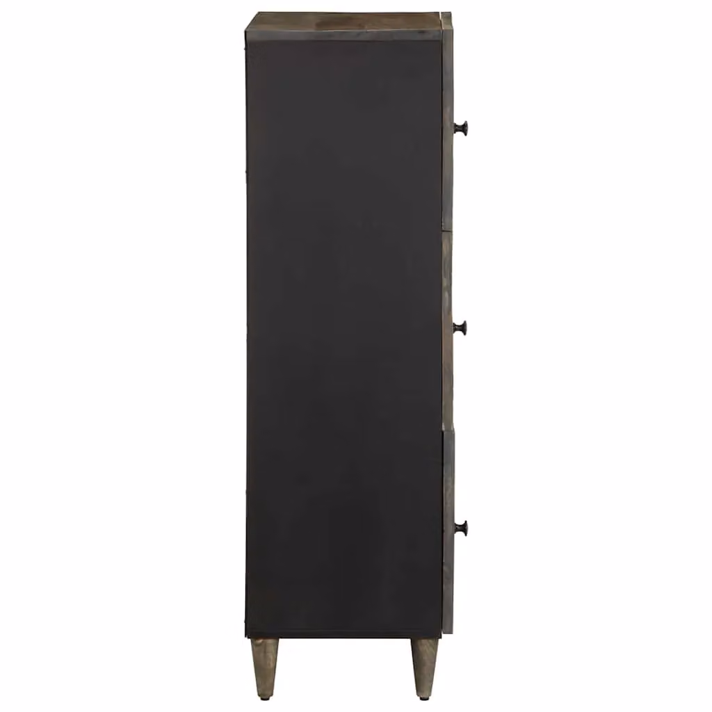 Berkfield Home Mango Wood Highboard in Black, W/D/H: 40 x 33 x 110 cm – 2