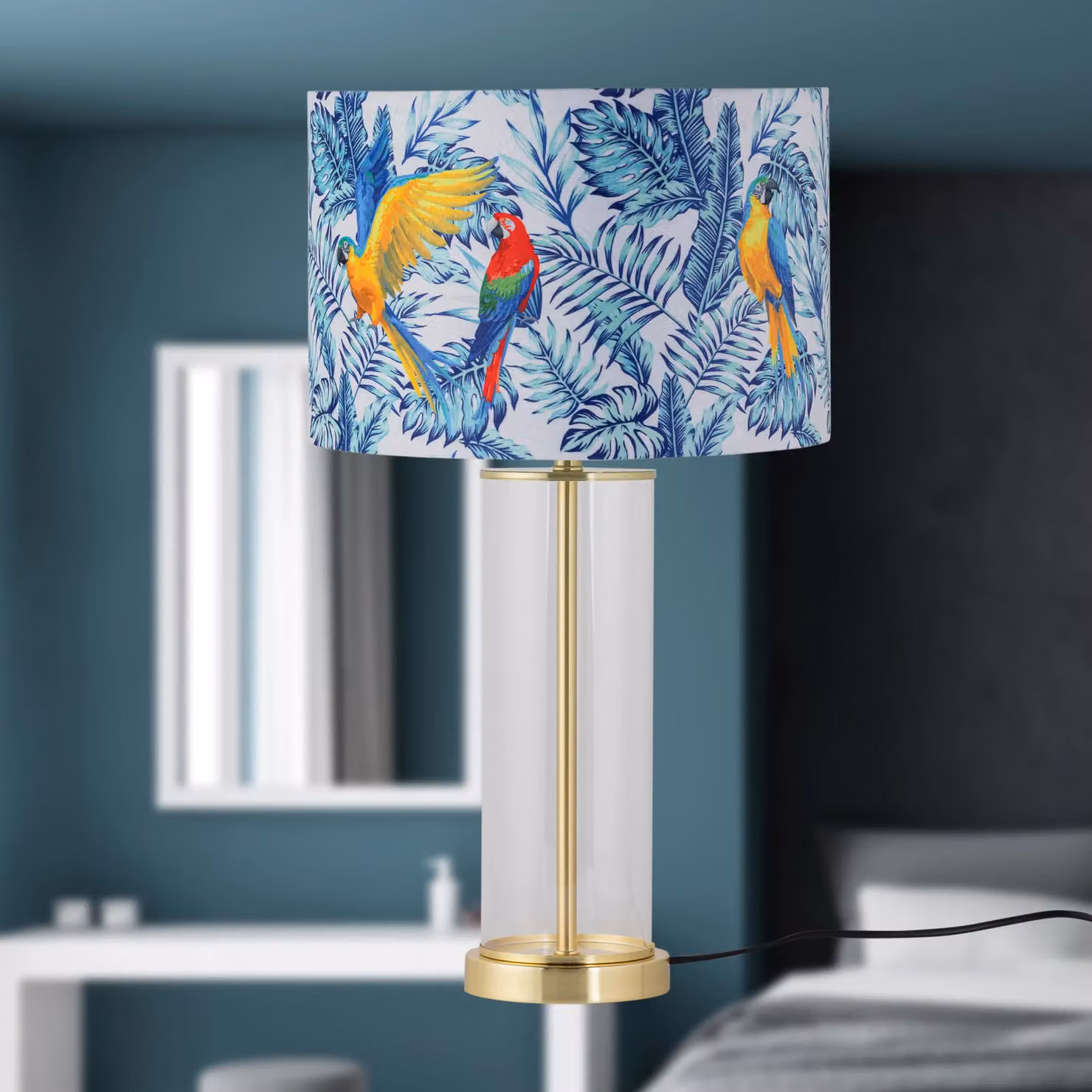 First Choice Lighting Aura Set of 2 Table Lamps in Gold and Satin Brass with Velvet Shades – 3
