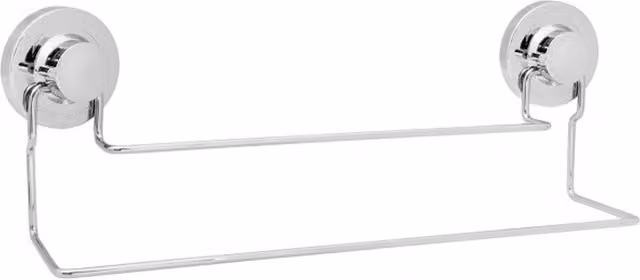 BlissHome Lock 'n' Roll Silver Chrome-Plated Steel Suction Hand Towel Rail