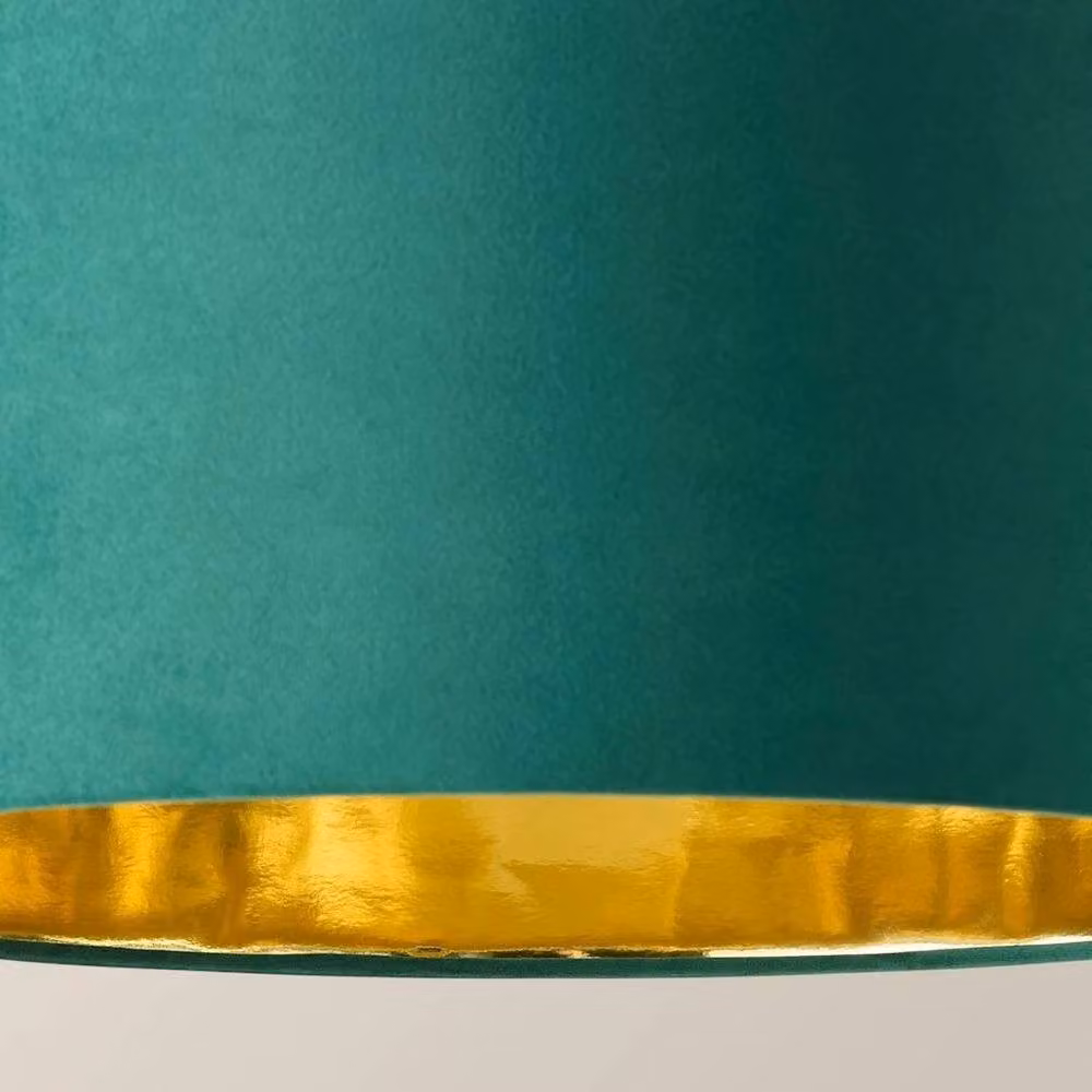FORGEVIO Velvet Cylinder Lampshade Ceiling Light in Green and Gold – 2