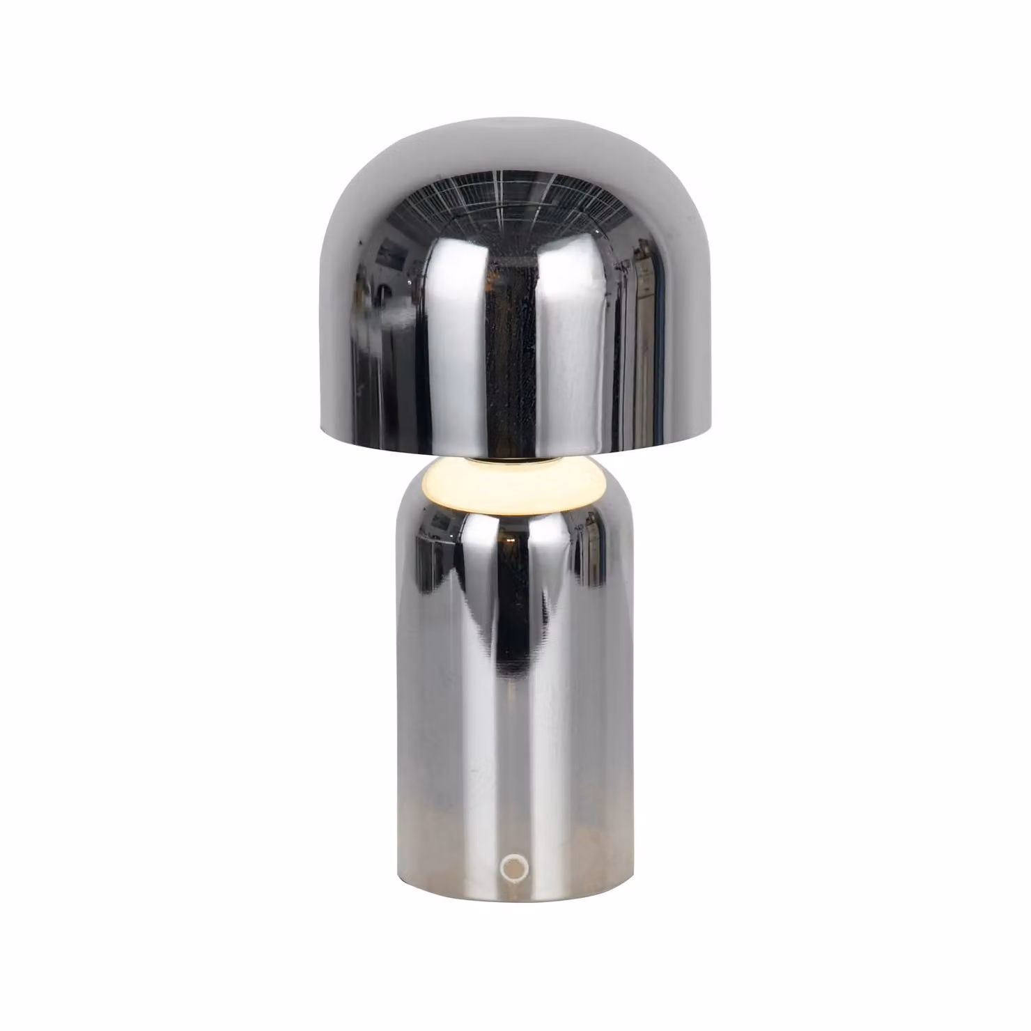 Lighting Collection Portable Dimmable LED Mushroom Table Lamp in Silver Chrome – 2