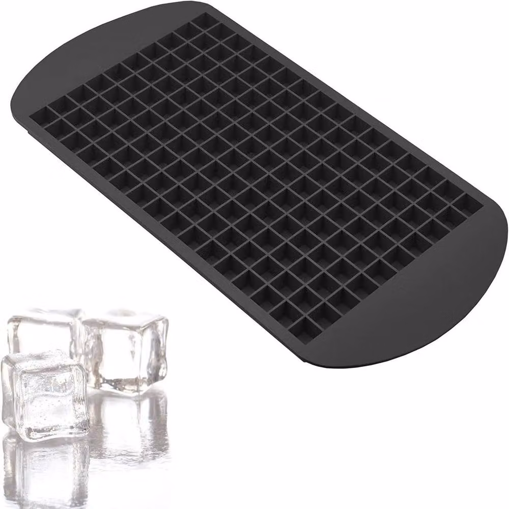 ATEK Silicone Ice Cube Tray Set with Lid in Black – 2