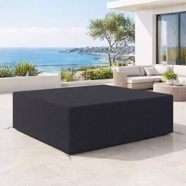 STILVORA Water-Repellent Corner Sofa Garden Furniture Cover, Black, W: 225 cm x D: 210 cm x H: 70 cm – 1