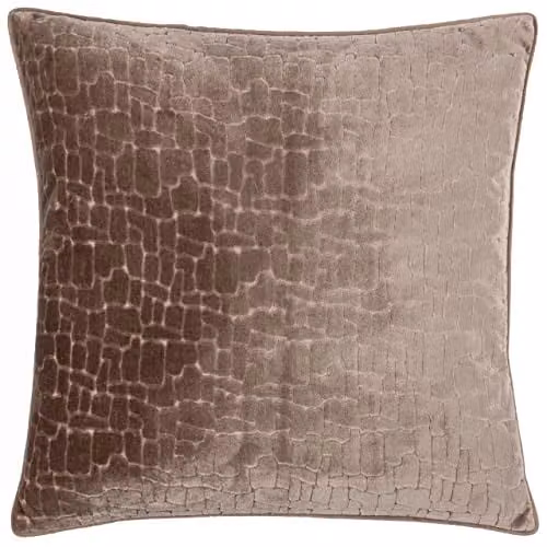 Paoletti Bloomsbury Velvet Square Cushion in Taupe, W/D/H: 50 x 50 x 50 cm – 1